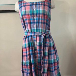Pastel Madras Plaid Midi Dress